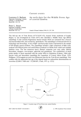 An Early Date for the Middle Stone Age of Central Zambia