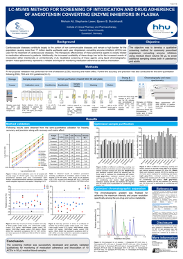 Lc-Ms/Ms Method for Screening of Intoxication and Drug Adherence of Angiotensin Converting Enzyme Inhibitors in Plasma