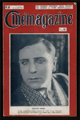 PROGRAMMES DES CINÉMAS DES APPAREILS PHOTOGRAPHIQUES Du 29 Juillet Au 4 Août 1927 Expédié Immédiatement E /» Rt CORSO-OPERA, 27, Boulev