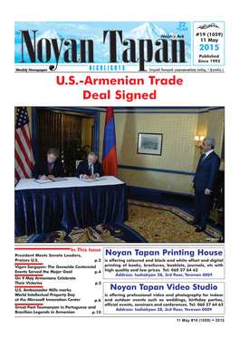 U.S.-Armenian Trade Deal Signed