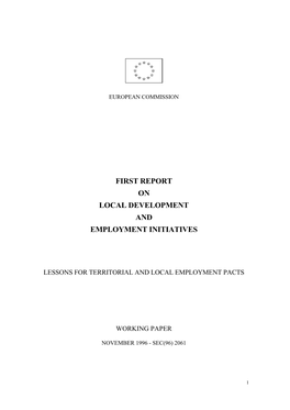 First Report on Local Development and Employment Initiatives