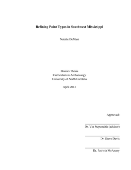 Refining Point Types in Southwest Mississippi