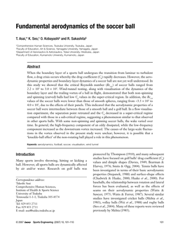 Fundamental Aerodynamics of the Soccer Ball