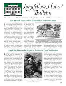 Longfellow House Bulletin, Vol. 7, No. 1, June 2003