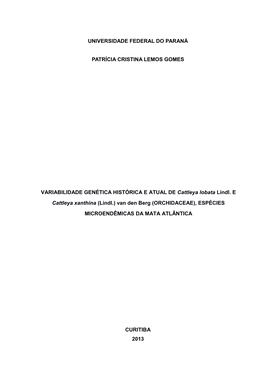 Universidade Federal Do Paraná Patrícia Cristina Lemos Gomes