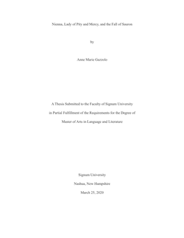 Thesis Submitted to the Faculty of Signum University in Partial Fulfillment of the Requirements for the Degree Of