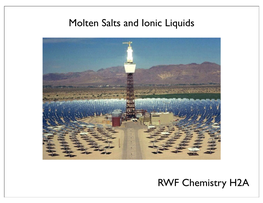 Molten Salts and Ionic Liquids RWF Chemistry