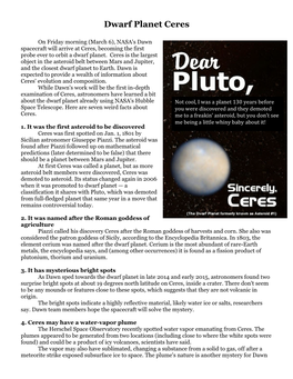 Dwarf Planet Ceres