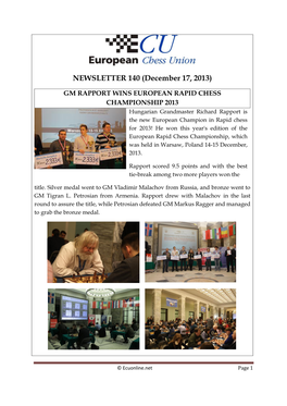 NEWSLETTER 140 (December 17, 2013)