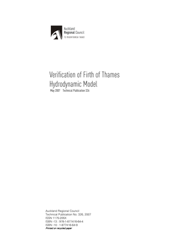 Verification of Firth of Thames Hydrodynamic Model May 2007 Technical Publication 326