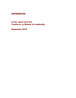 Appendices from Taskforce on Women in Leadership