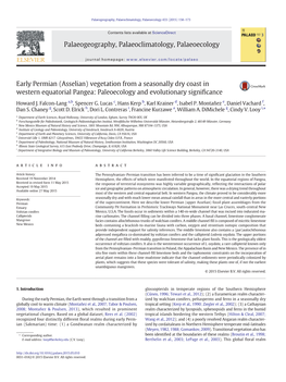 Early Permian (Asselian) Vegetation from a Seasonally Dry Coast in Western Equatorial Pangea: Paleoecology and Evolutionary Signiﬁcance