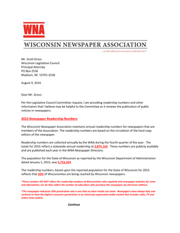 2015 Newspaper Readership Numbers