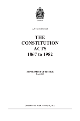 Constitution Act, 1982, As Amended Since Its Enactment