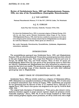 61-68, Cyclodostomia Sacco, Marginodostomia Nomura, 1936