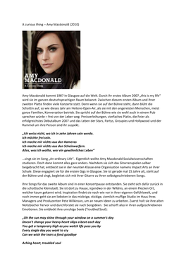 A Curious Thing – Amy Macdonald (2010) Amy Macdonald Kommt