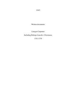 116/2 Written Documents Linegar-Carpenter Including