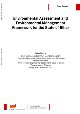 World Bank Documents, State Departments (PHED, Pollution Control Board, Ground Water Board, Department of Agriculture) Etc