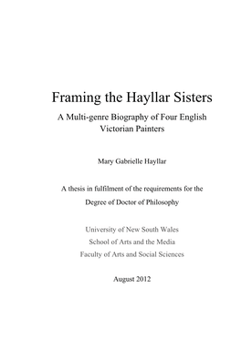 Framing the Hayllar Sisters a Multi-Genre Biography of Four English Victorian Painters