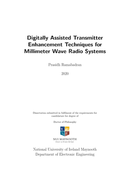 Digitally Assisted Transmitter Enhancement Techniques for Millimeter Wave Radio Systems