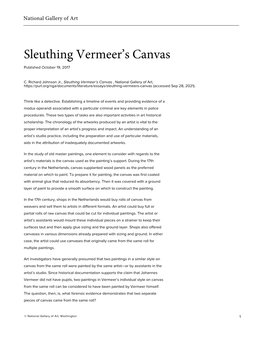 Sleuthing Vermeer's Canvas