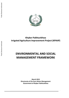 Khyber Pakhtunkhwa Irrigated Agriculture Improvement Project (KPIAIP)