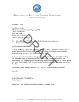 December 3, 2019 Jerry Minor-Gordon U.S. Environmental Protection Agency (EPA) 5 Post Office Square Mail Code: OSR Boston, MA