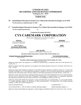 CVS CAREMARK CORPORATION (Exact Name of Registrant As Specified in Its Charter)
