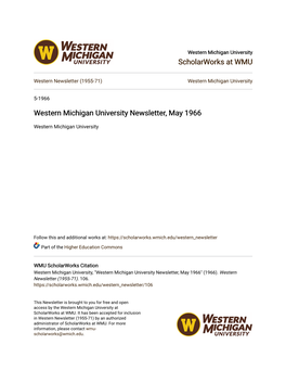 Western Michigan University Newsletter, May 1966