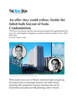 Inside the Failed Bulk Buyout of Isola Condominium