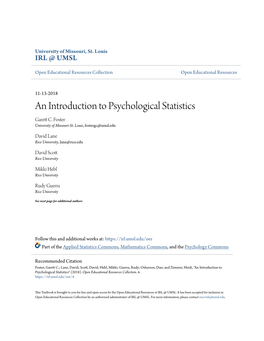 An Introduction to Psychological Statistics Garett .C Foster University of Missouri-St