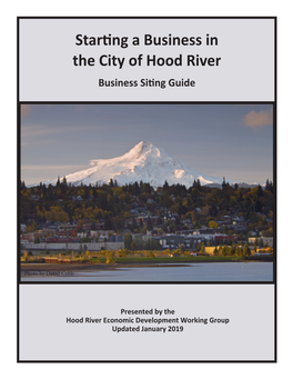 City of Hood River Business Siting Guide