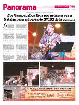 Joe Vasconcellos Llega Por Primera Vez a Natales Para Aniversario Nº 103 De La Comuna