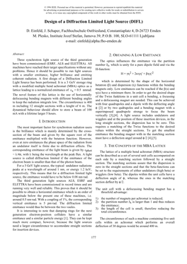 Design of a Diffraction Limited Light Source (DIFL)