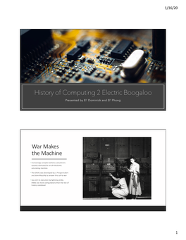 History of Computing 2, Dominick and Phong