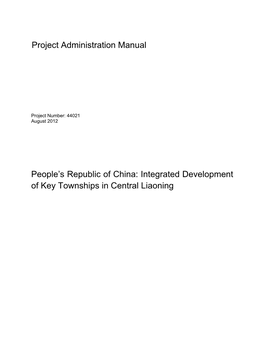 PAM: PRC: Integrated Development of Key Townships in Central Liaoning