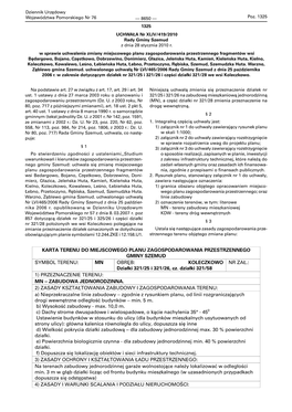 KARTA TERENU DO MIEJSCOWEGO PLANU ZAGOSPODAROWANIA PRZESTRZENNEGO GMINY SZEMUD SYMBOL TERENU: MN Obràb: KOLECZKOWO NR ZAÚ.: Dziaãki 321/25 I 321/26, Cz