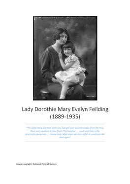 Lady Dorothie Mary Evelyn Feilding (1889-1935)