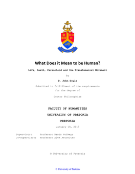 What Does It Mean to Be Human?