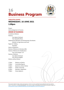 Business Program No 16