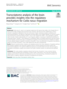 Transcriptome Analysis of the Brain Provides Insights Into the Regulatory