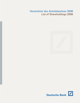 List of Shareholdings 2006