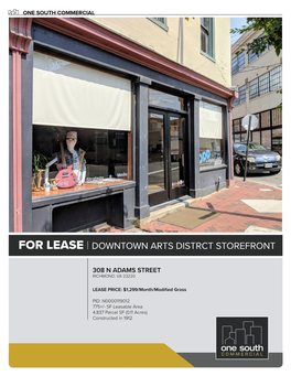 For Lease | Downtown Arts Distrct Storefront