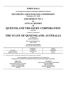 Queensland Treasury Corporation the State Of