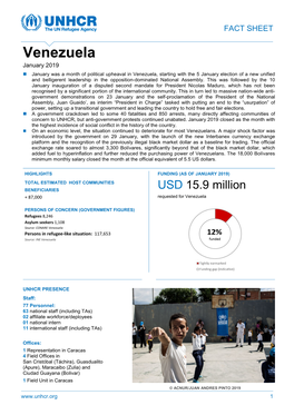 Fact Sheet Venezuela, January 2019