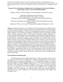 Iron Mineralogy, Oxidation State, and Alteration on Mars from Mössbauer Spectroscopy at Gusev Crater and Meridiani Planum