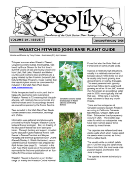 Wasatch Fitweed Joins Rare Plant Guide