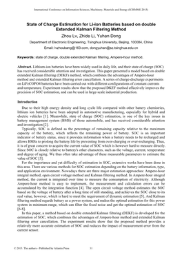 State of Charge Estimation for Li-Ion Batteries Based on Double