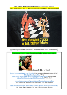 Sants, Hostafrancs and La Bordeta International Open Chess Tournament