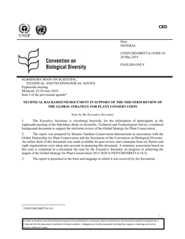 UNEP/CBD/SBSTTA/18/INF/10 28 May 2014